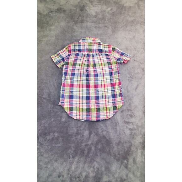 Ralph Lauren Boys Sz 4/4T Short Sleeve Blue Green Checkered Gingham Polo C24-54 - Picture 4 of 7
